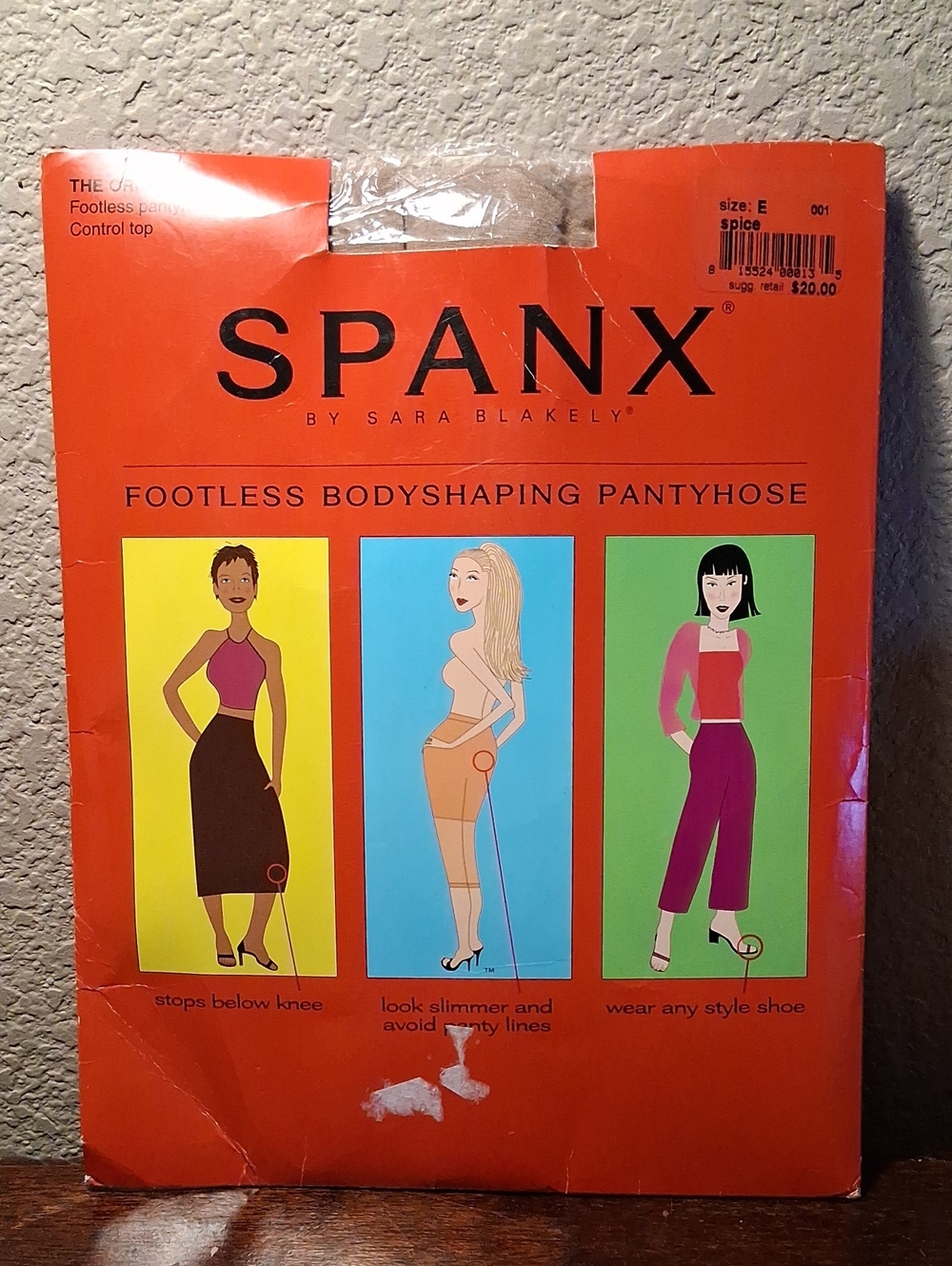 SPANX Orange Retail Box with Illustrated Figures